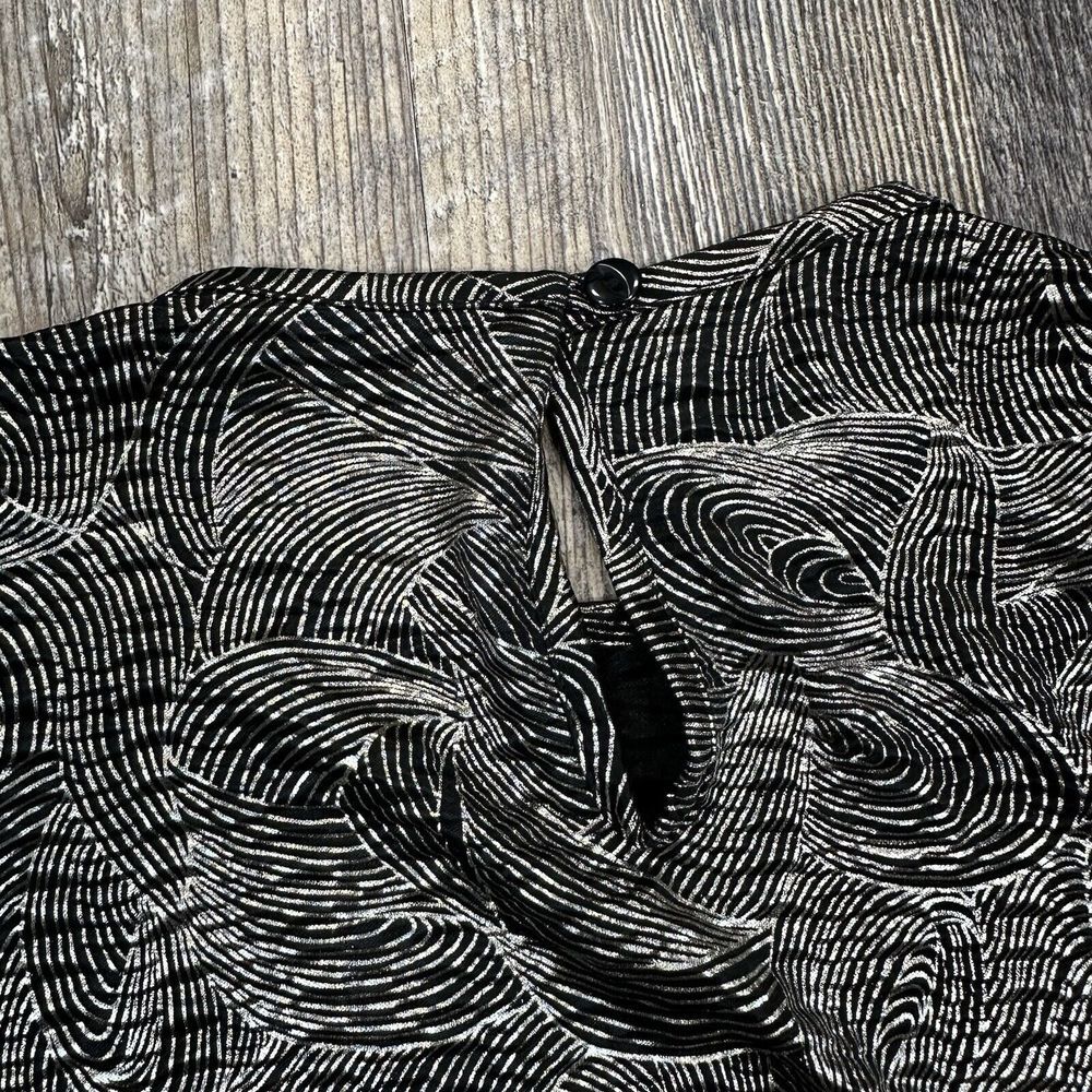 VTG Judy Bond Petites‎ Blouse Womens 6 Long Sleeve Metallic Abstract Swirl USA - Picture 12 of 16